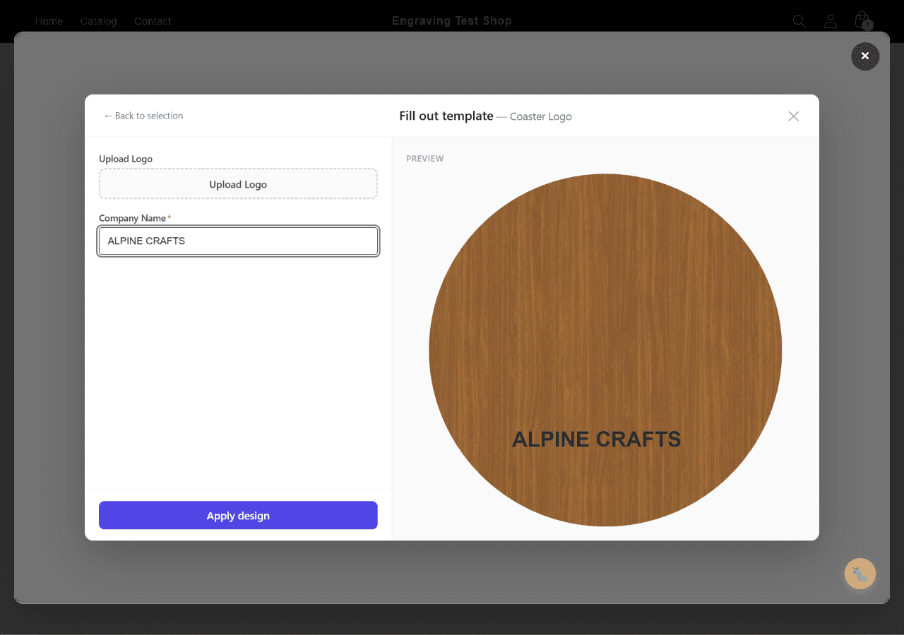 QuickFill — Logo hochladen und Live-Vorschau